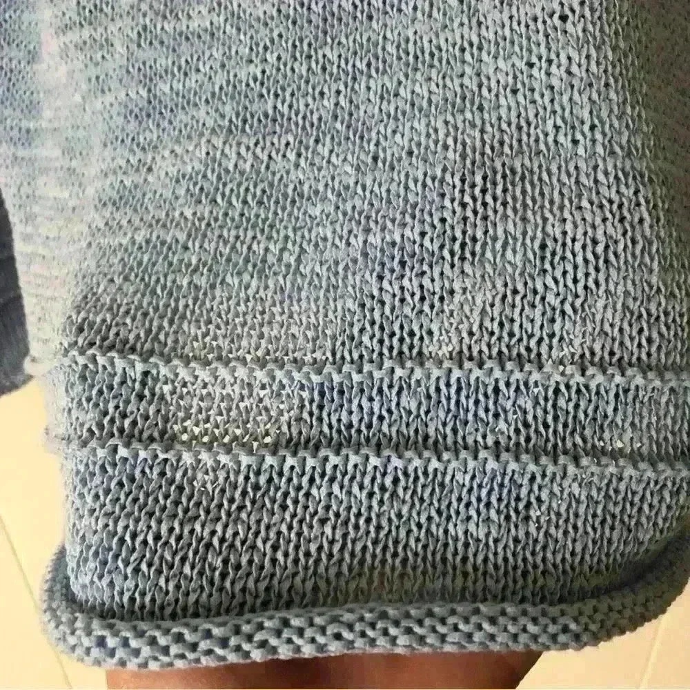 Lord & Taylor Knit Light Blue Cotton Blend Top Sweater Size PS - Picture 6 of 8